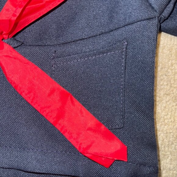 Vtg R-Gee Originals Infant Navy Sailor Suit 12M Red Tie & Embroidered Sleeve - Picture 4 of 8